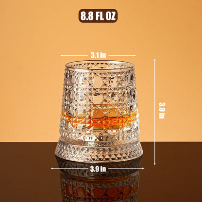🥃Rotating Crystal Whiskey Tumbler Glass