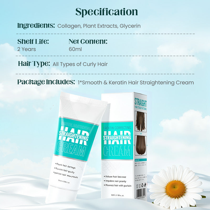 ✨ Silk & Keratin Hair Straightening Cream