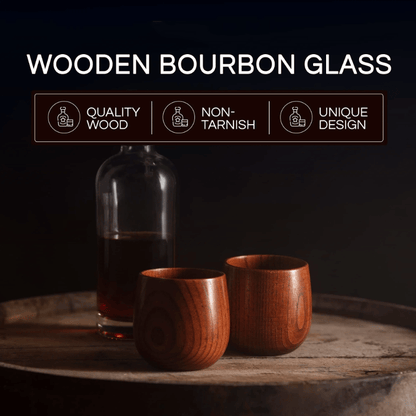 2025 Hot Sale🔥Handmade Wooden Bourbon Drinking Glass