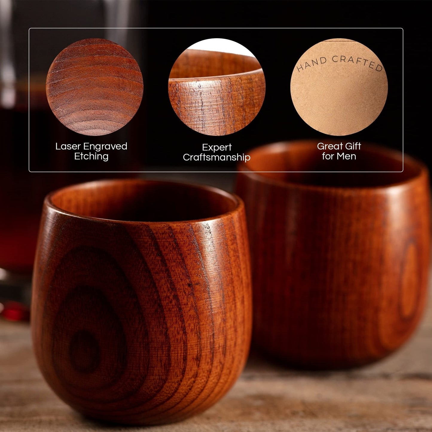 2025 Hot Sale🔥Handmade Wooden Bourbon Drinking Glass