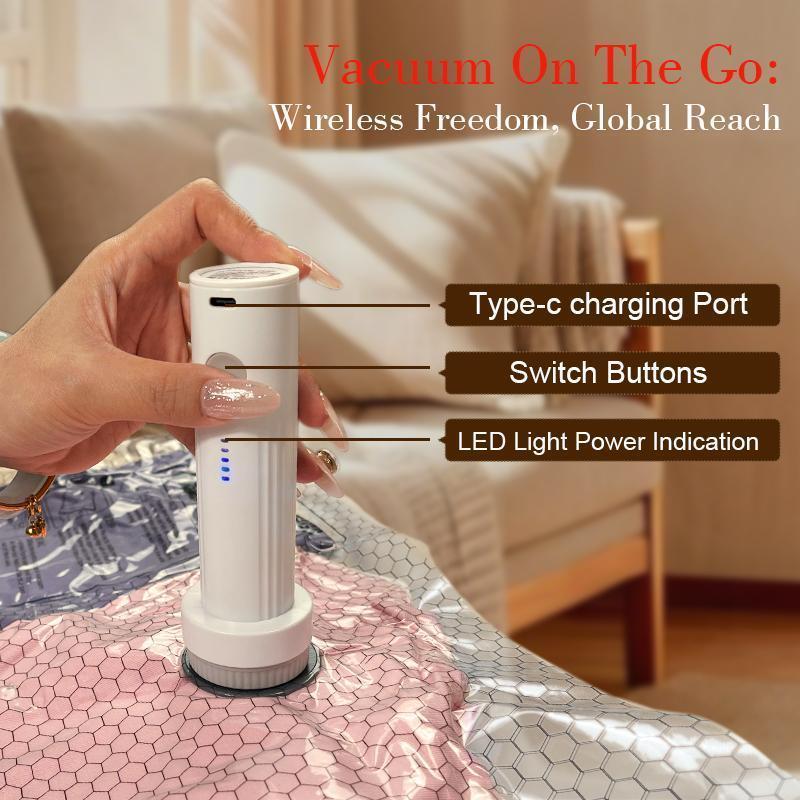 Cordless Travel Vacuum Storage Bags (15-Pack) with Rechargeable Pump
