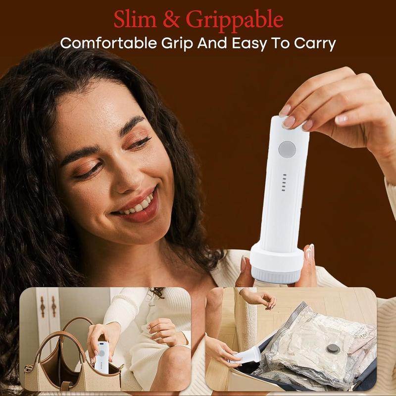 Cordless Travel Vacuum Storage Bags (15-Pack) with Rechargeable Pump